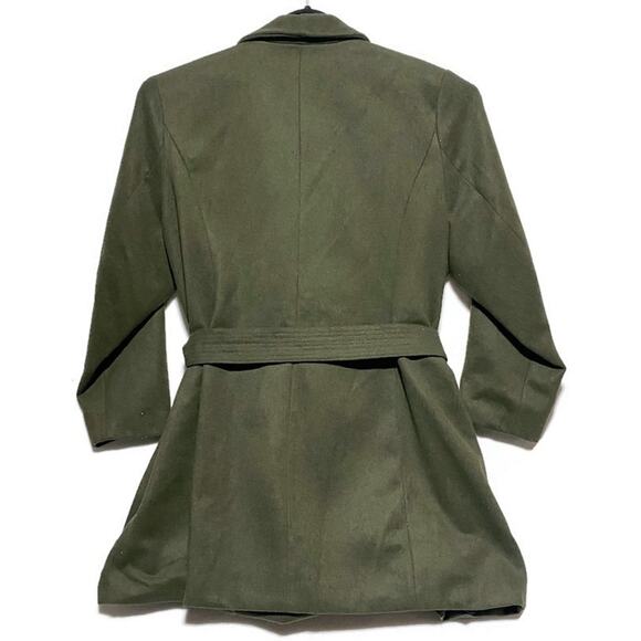 Ashley Stewart Belted Jacket Trench Coat Women's Size 22/24 Hunter Army Green - Picture 2 of 8